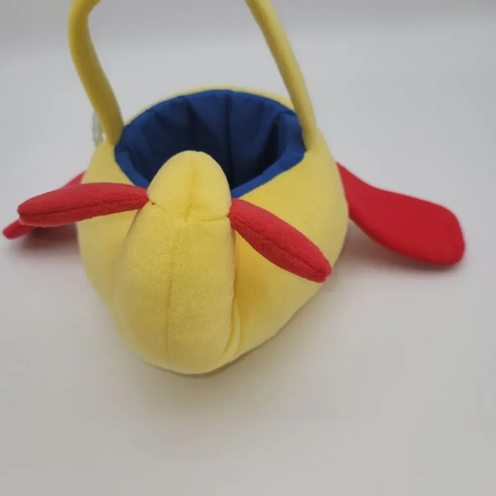 Vintage 90’s Colorful Kids 13” Inch Airplane Plush Easter Basket, New With Tag